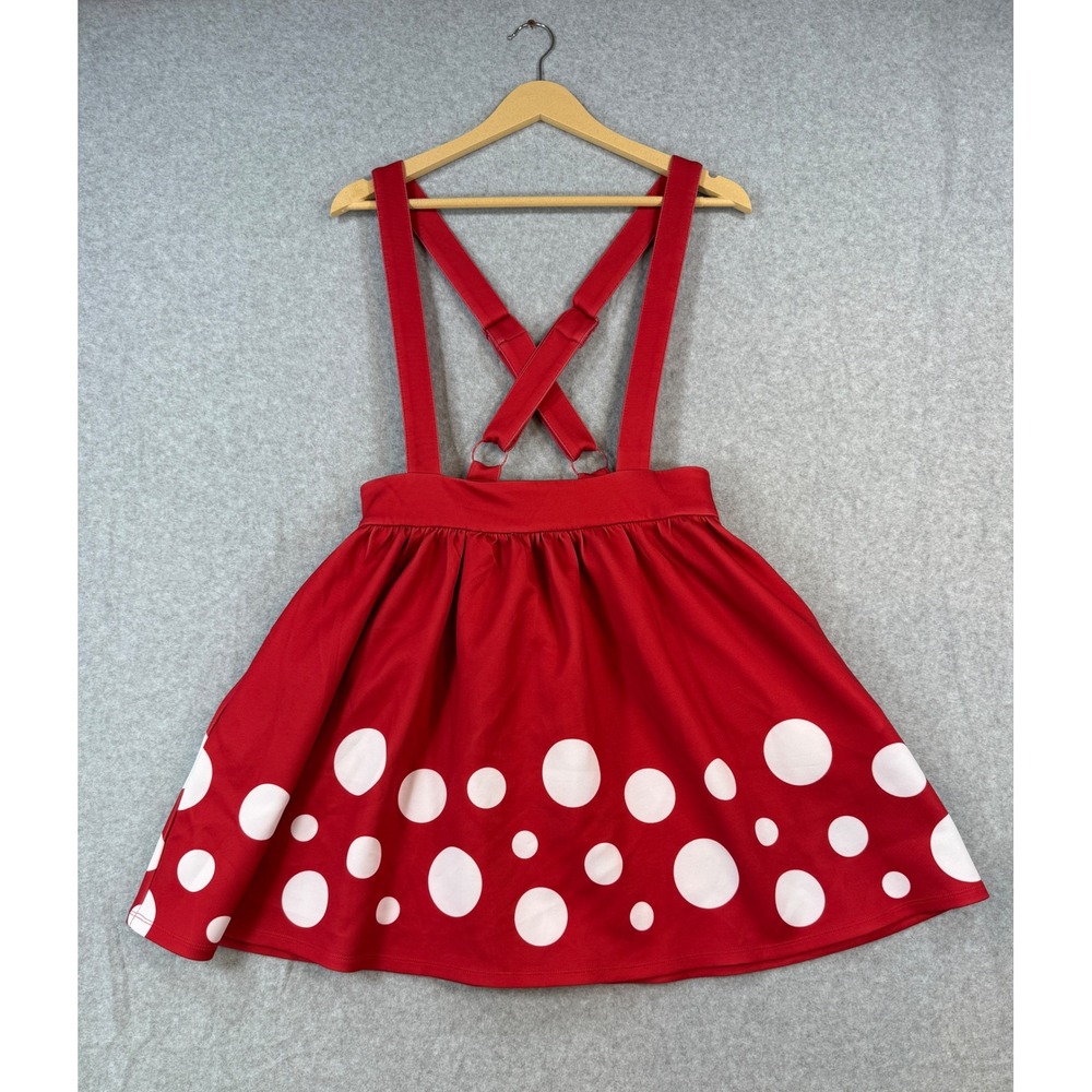 Thorn & Fable Large Suspender Skirt Retro Polka Dot Red Pockets